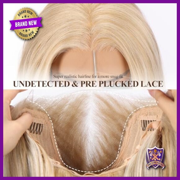 13x6 HD Lace Front Synthetic Wig 22IN Glueless Pre Plucked Daily Party